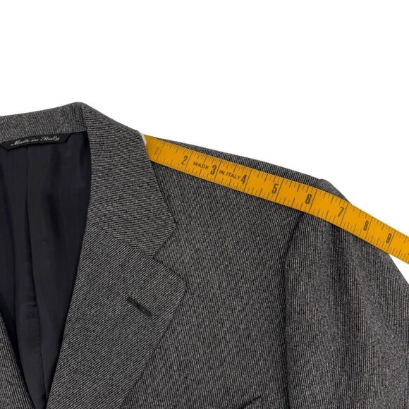 Canali Men's 3 Button Wool Blazer Patch Pockets Charcoal Gray Size 40R - Picture 13 of 15